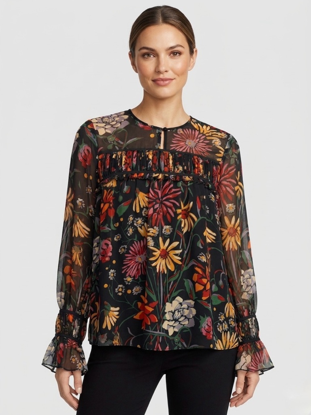 Cinq à Sept Drew Floral Georgette Blouse – XS
